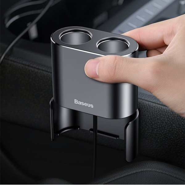 BASEUS Hoogrendement autolader 2x USB + 2x sigarettenaanstekeraansluiting 80W