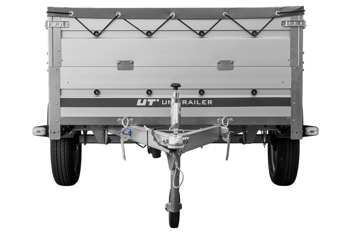 Enkelassige aanhanger met aluminium zijwanden 230x125 Unitrailer Garden 230 KIPP ALU met BIS-zijwanden, H-0 frame en grijze afdekking