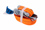 Set van vier HERMON 5m/25mm/1t hijsbanden met spanner, banden uit één stuk voor het vastbinden.
