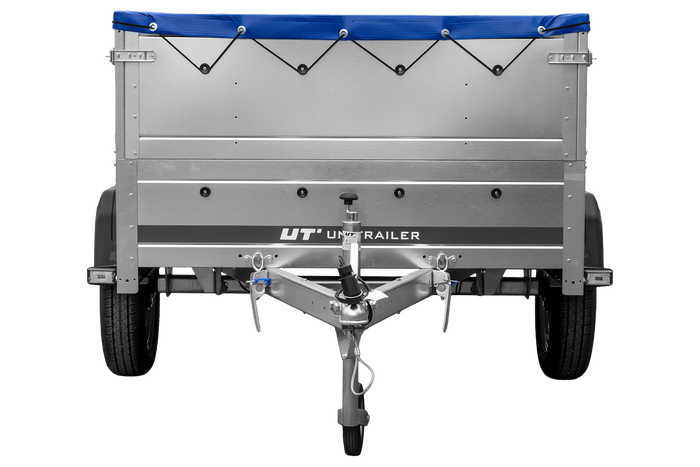 Autotrailer 200x125 UNITRAILER GARDEN 201 KIPP met BIS-zijwanden en blauw dekzeil