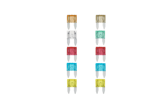 ProPlus 490371S mini-zekeringen met mesje, gemengd 12V/24V, set van 10 stuks.