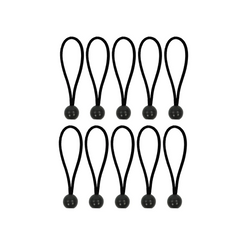 Set touwen voor het vastzetten van tentluifels ProPlus 365644 rubberen touwen met bol 15 cm 10 stuks.