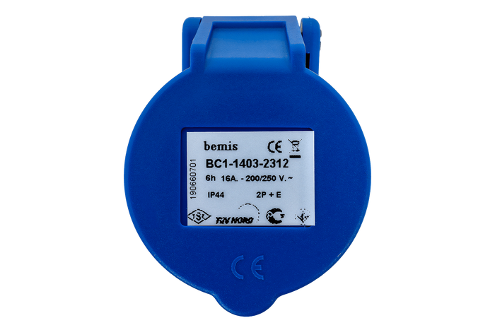 MANTES 2P+Z stopcontact, draagbaar stopcontact 16A 230V met klep