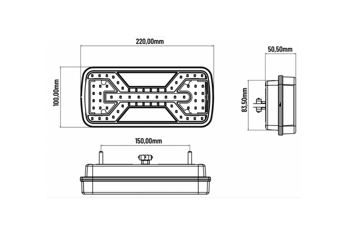 KAMAR X-SPIDER L2425 LED achterlicht 5 functies universeel