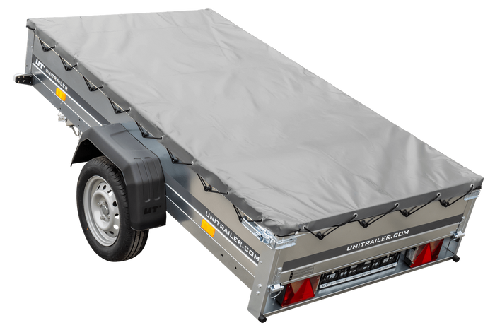 Garden Trailer 230 KIPP met steunwiel, frame h-0 en grijs dekzeil