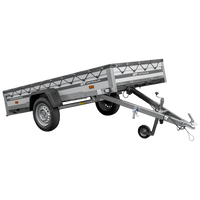 Autoaanhanger met aluminium zijwanden 264x125 Unitrailer Garden 264 KIPP ALU met H-0 frame en grijze afdekking