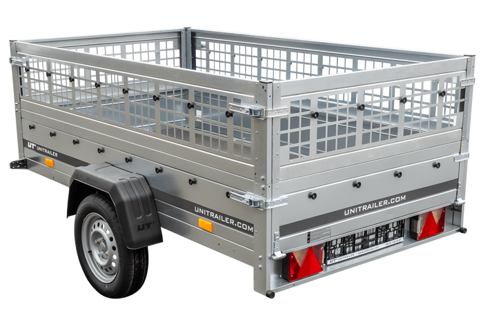 Lichte aanhanger 230x125 UNITRAILER GARDEN 230 KIPP met zijwanden van gaas