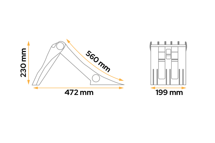 Set van twee inklapbare wielkeggen LOKHEN ORIGAMY 56 h:230 mm set met handgreep