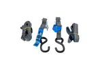 Set van twee HILLS 3m/25mm/1t transportbanden met spanmechanisme en twee 0,45m riemen voor het vastzetten van de motorfiets.