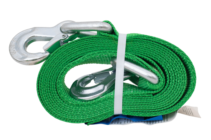Sleepkabel met haken HILLS sleepband 5m/60mm/6t groen