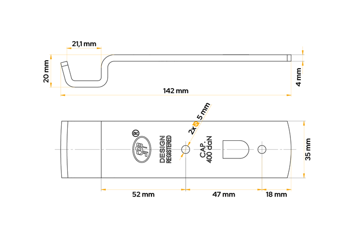 STEELPRESS Z-01A zijkoppelingshouder voor aanhangwagen zijkoppeling