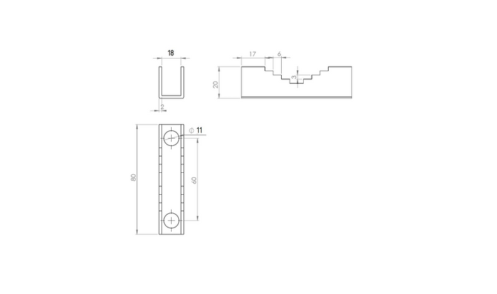 Dromet gekartelde connector voor M10x53 klem