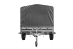 Enkelassige aanhanger met aluminium zijwanden 230x125 Unitrailer Garden 230 KIPP ALU met H-800 frame en grijze afdekking
