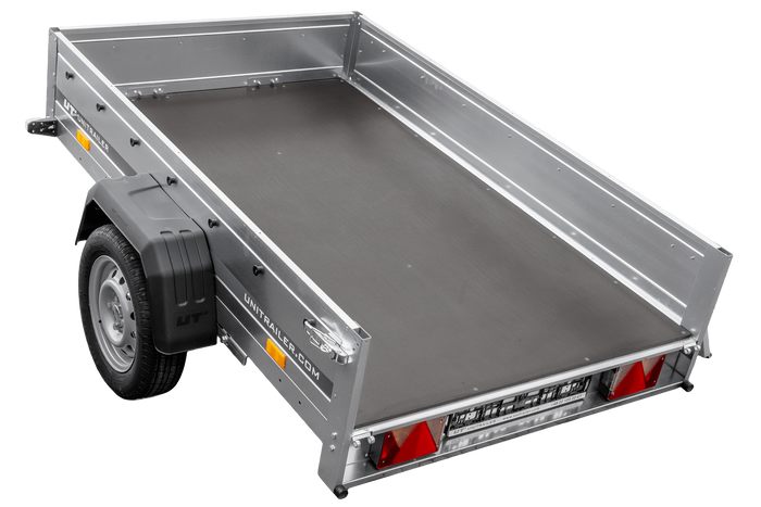 Enkelassige aanhangwagen op veren 200x125 UNITRAILER GARDEN 201/R KIPP