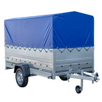 Autoaanhangwagen op veren 264x125 UNITRAILER GARDEN 264/R KIPP met BIS zijwanden, H-800 frame en blauwe afdekking