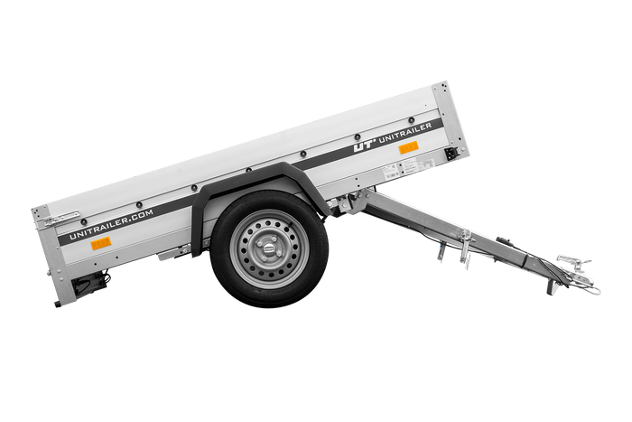 Aanhangwagen op veren met aluminium zijwanden 200x125 Unitrailer Garden 201/R KIPP ALU