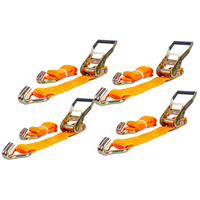 Set van vier UNITRAILER 5m/50mm/5t oranje transportbanden met spaninrichting