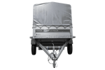 Enkelassige aanhanger 230x125 UNITRAILER FORCE 230 KIPP met H-800 frame en grijze afdekking
