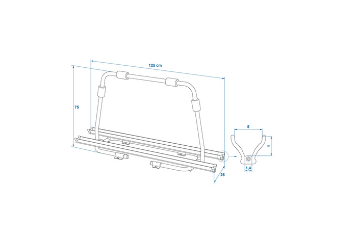 ProPlus 330242BL fietsendrager voor aanhanger, geschikt voor 2 fietsen (40 kg)