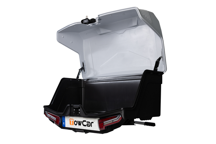 Towbox Alpha klassiek grijs - bagagebox voor montage op de trekhaak