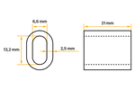 Aluminium connector voor touwen DROMET ZLA.6 bus voor 6mm touwen