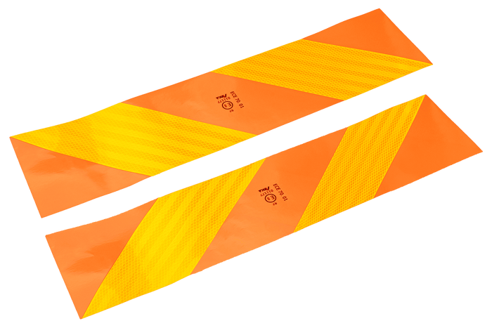 Stickers, reflecterende stickers, korte HERMON, markeringsplaten voor zware voertuigen, 565x132mm, links+rechts