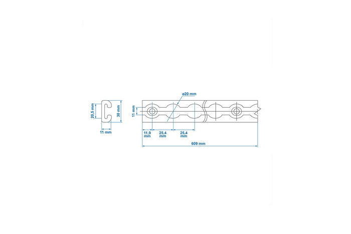 ProPlus 342174 vrachtrail voor luchtvaartmaatschappijen, aluminium vrachtrail, 60 cm