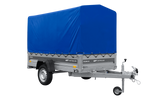 Lichte aanhanger 230x125 UNITRAILER FORCE 230 KIPP met H-1100 frame en blauwe hoes