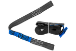 Set van twee HILLS 3m/25mm/1t transportbanden met spanmechanisme en twee 0,45m riemen voor het vastzetten van de motorfiets.