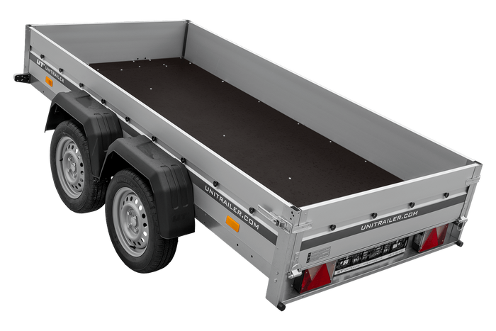 Tweeassige aanhanger met aluminium zijwanden 264x125 Unitrailer Garden 264/2 KIPP ALU