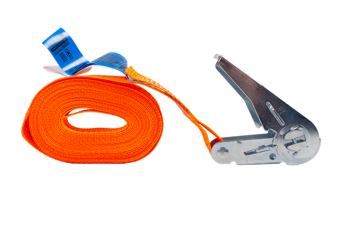 HILLS 5m/25mm/1t oranje eendelige spanband met spanner