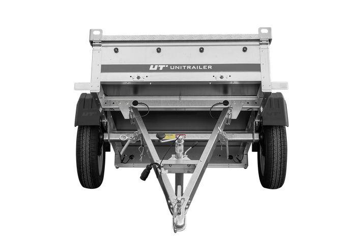Enkelassige aanhanger 150x106 UNITRAILER GARDEN 150 KIPP met aluminium afdekking