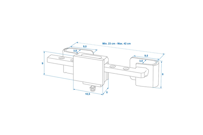 Diefstalbeveiliging voor containeroplegger ProPlus 381341V01, verstelbaar slot 23-42 cm
