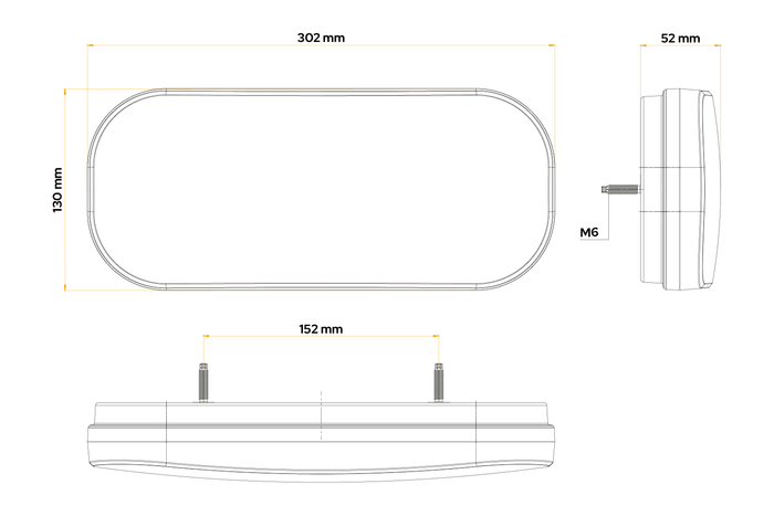 FRISTOM FT-610 LED achterlicht, 6 functies, links
