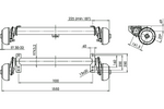 AL-KO COMPACT geremde as voor aanhanger/drager 1350kg 1100mm 1550mm 5x112