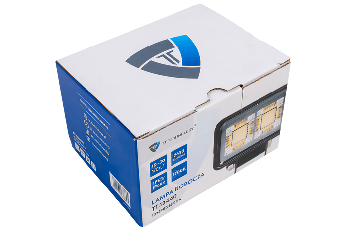 LED-werklamp reflector TT TECHNOLOGY ZWART TT.13440 40xLED 2630lm rechthoekig