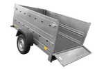 Platte aanhanger 200x125 MTM 750 KG Garden Trailer 201 KIPP met BIS zijwanden en steunwiel