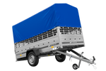 Lichte aanhangwagen 264x125 UNITRAILER GARDEN 264 KIPP met gaaswanden, H-800 frame en blauwe kap