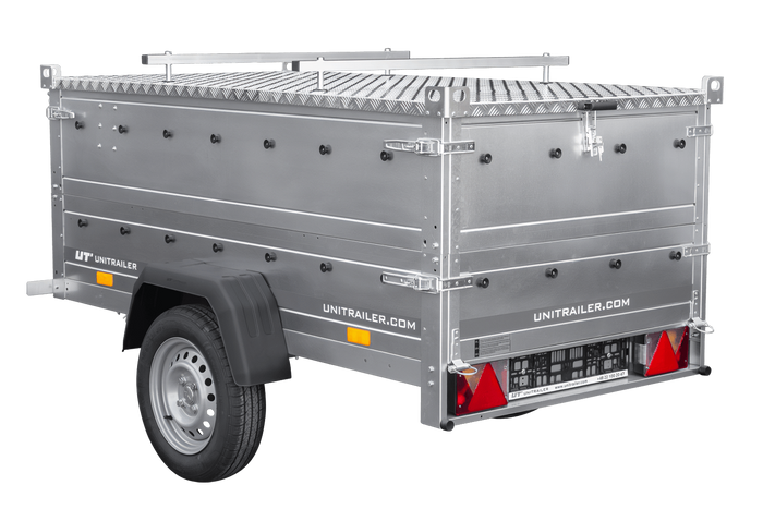 Lichte aanhanger 200x106 UNITRAILER GARDEN 200 KIPP met BIS-zijwanden en aluminium afdekking