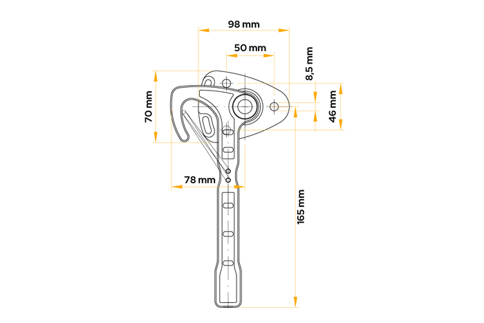 Linker zijhaak WINTERHOFF WV 20-L aanhanger zijhaak sluiting