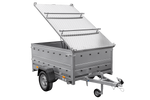 Lichte aanhangwagen op veren 200x125 UNITRAILER GARDEN 201/R KIPP met BIS zijwanden en aluminium deksel