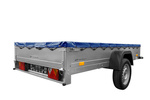 Lichte aanhangwagen 264x125 UNITRAILER GARDEN 264 KIPP met H-0 frame en blauwe kap