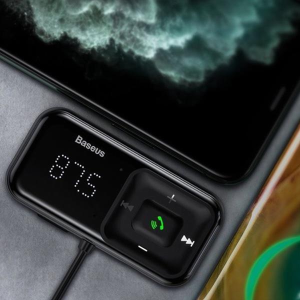 FM-zender BASEUS T type S-16 bluetooth 5.0 MP3 + autolader 2x USB