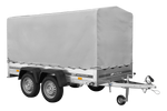 Tweeassige aanhanger 264x125 UNITRAILER GARDEN 264/2 KIPP met H-1100 frame en grijze huif