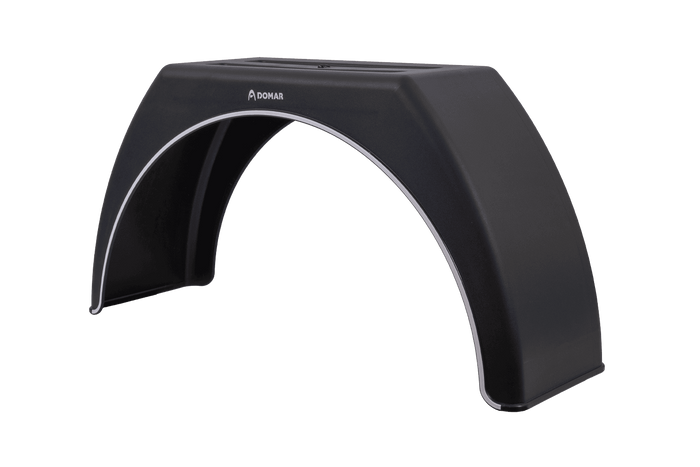 Aanhangwagen spatbord 15-17,5" DOMAR DK3114 vlakke wielkast 950/300mm met witte afwerking