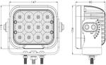 Werklampreflector TT Technology TT.13312 12x LED 9600 Lm rechthoekig