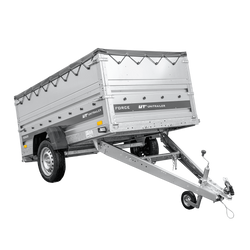 Lichte aanhanger 230x125 UNITRAILER FORCE 230 KIPP met BIS-zijwanden, H-0 frame en grijze afdekking
