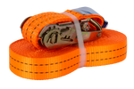 Set van vier UNITRAILER 12m/35mm/2t oranje transportbanden met spaninrichting