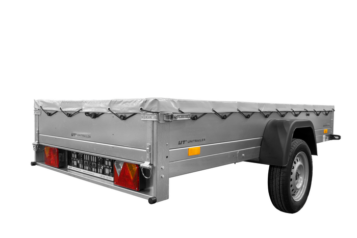 Autoaanhanger 264x125 UNITRAILER GARDEN 264 KIPP met H-0 frame en grijs deksel