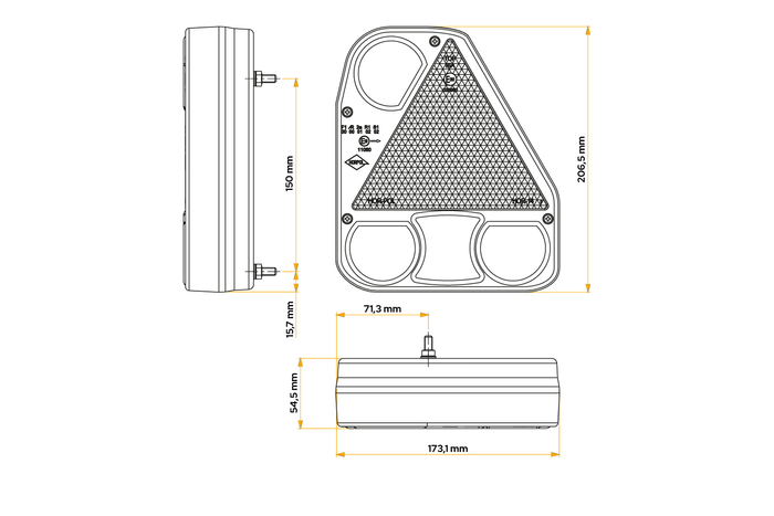 HORPOL LZD774 LED achterlicht, 5 functies, rechts